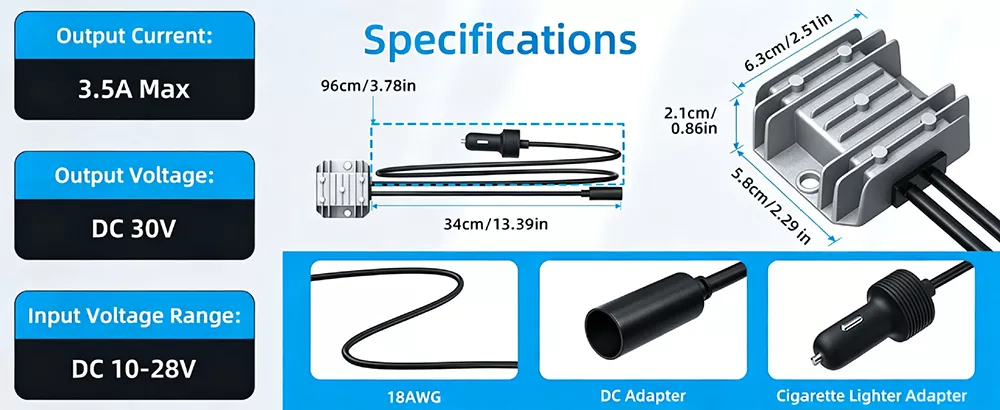 Starlink Boost Car Charger to DC Female Cable