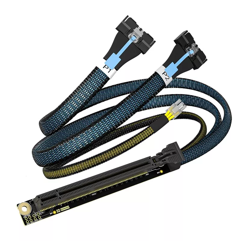 PCIe X16 auf 2MCIO 8X Kabel