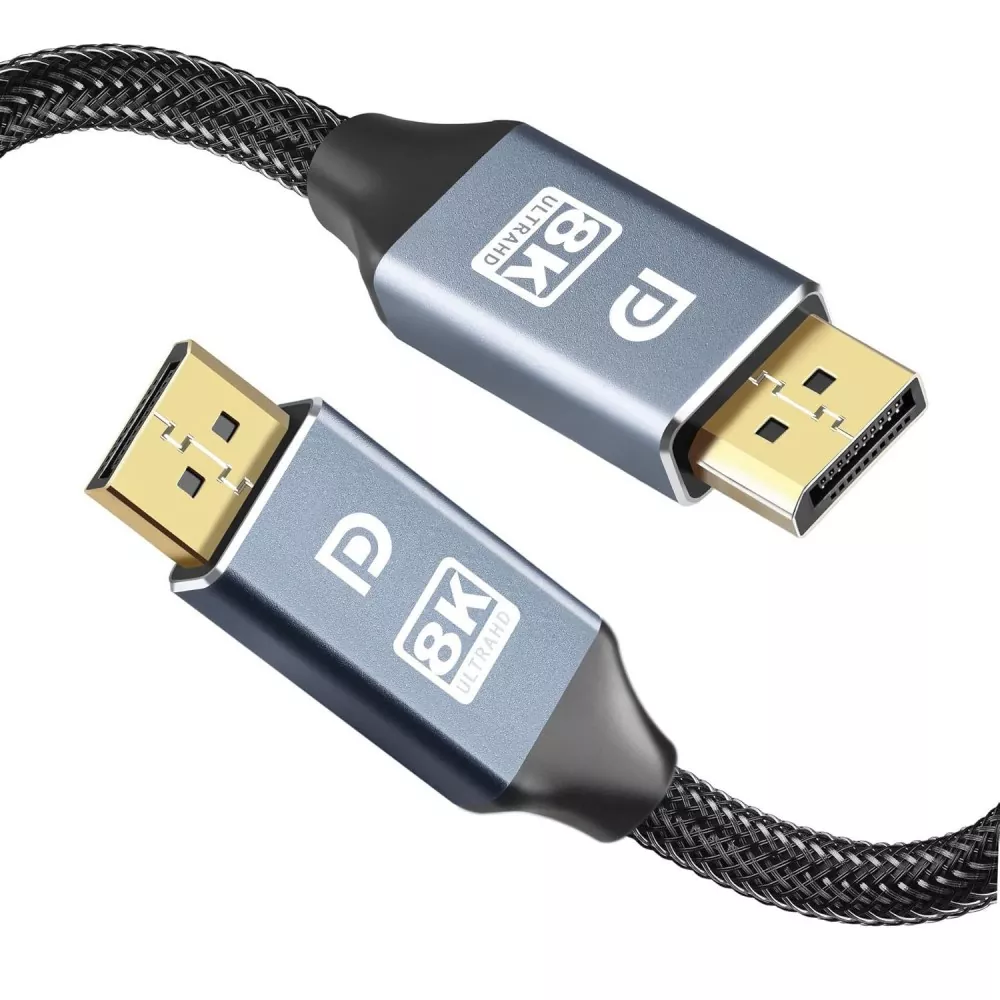 Kabel mit Zinklegierungsgehäuse, DP2.1-Stecker auf DP-Stecker